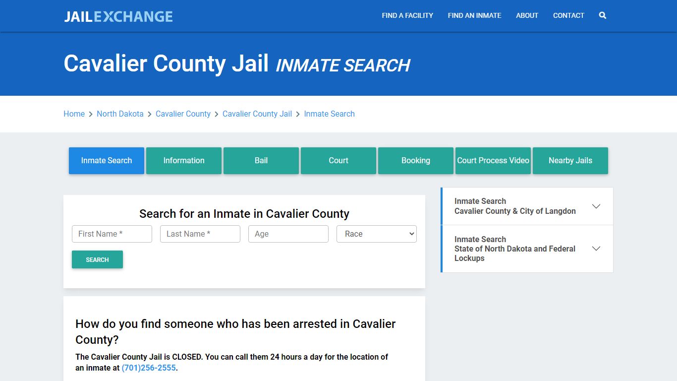 Cavalier County Jail, ND Inmate Search: Roster & Mugshots