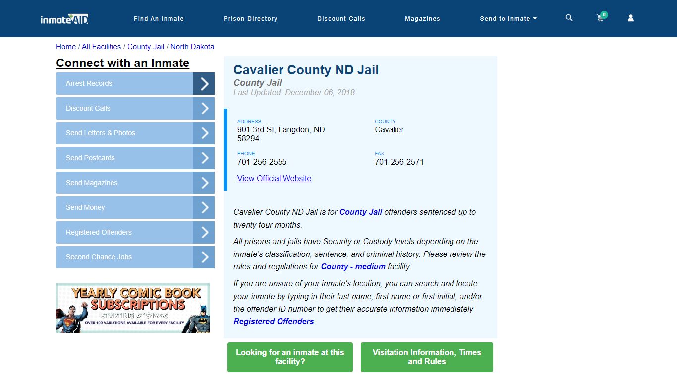 Cavalier County ND Jail - Inmate Locator